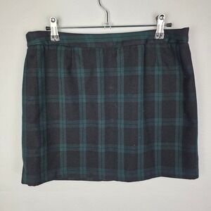 Gap Green Black Plaid Micro Mini Skirt Womens Sz 6 Preppy Academic Lined Tartan